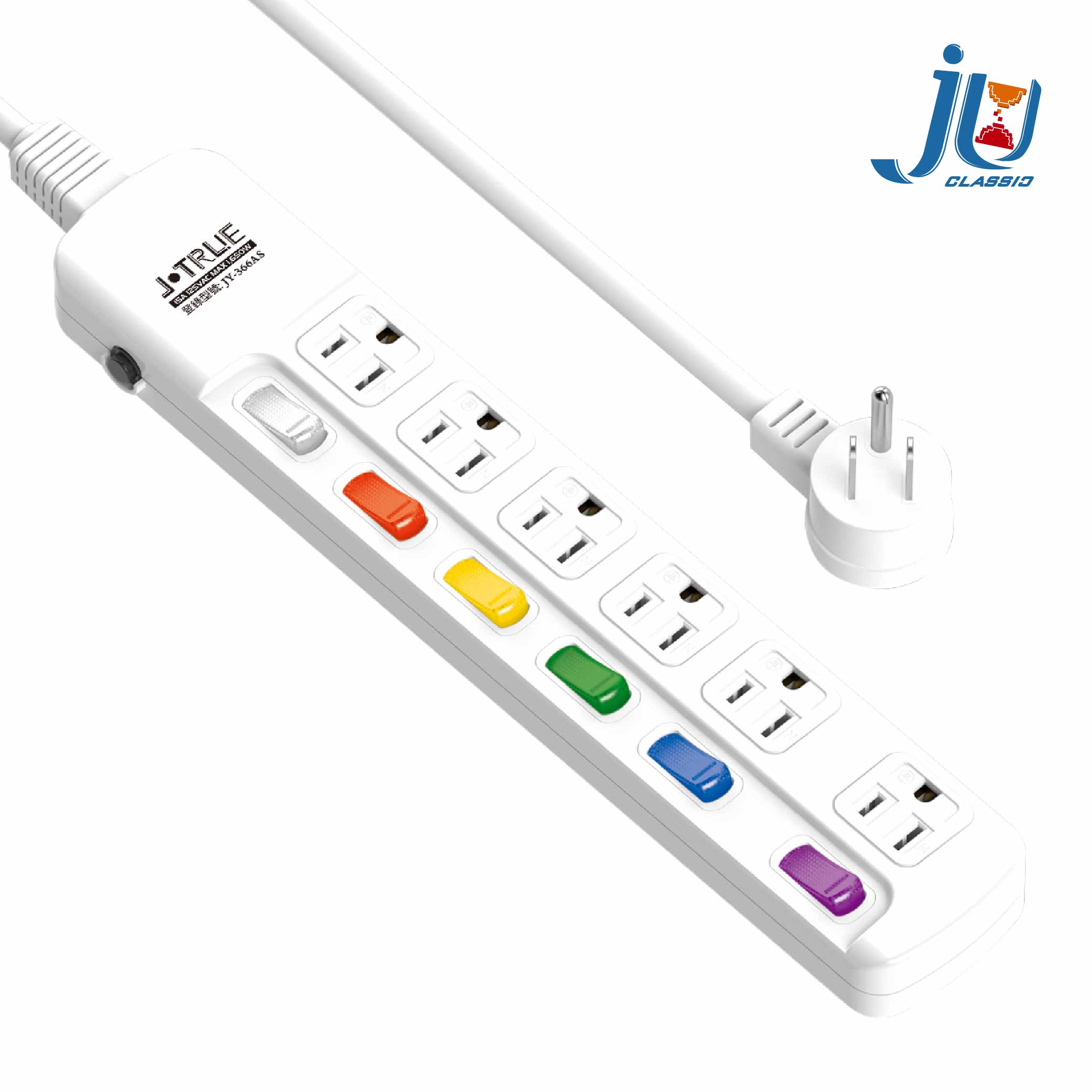 鉅玉經典｜六開六插延長線 JY-366AS-21, , large