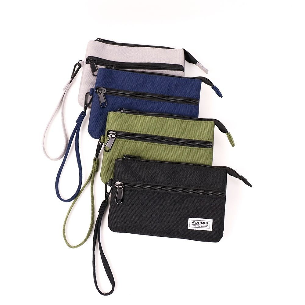 【MQ】雙層手拿包/零錢包-黑色 手機包 隨身包, , large