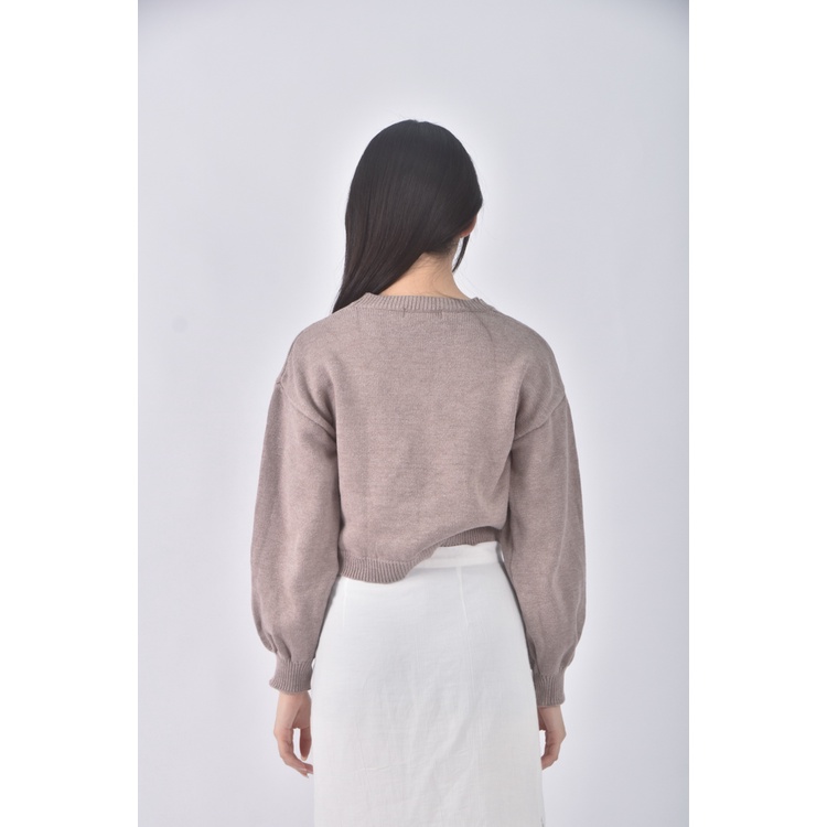 (S) gorgeous修身短版棕色長袖上衣二手衣, , large