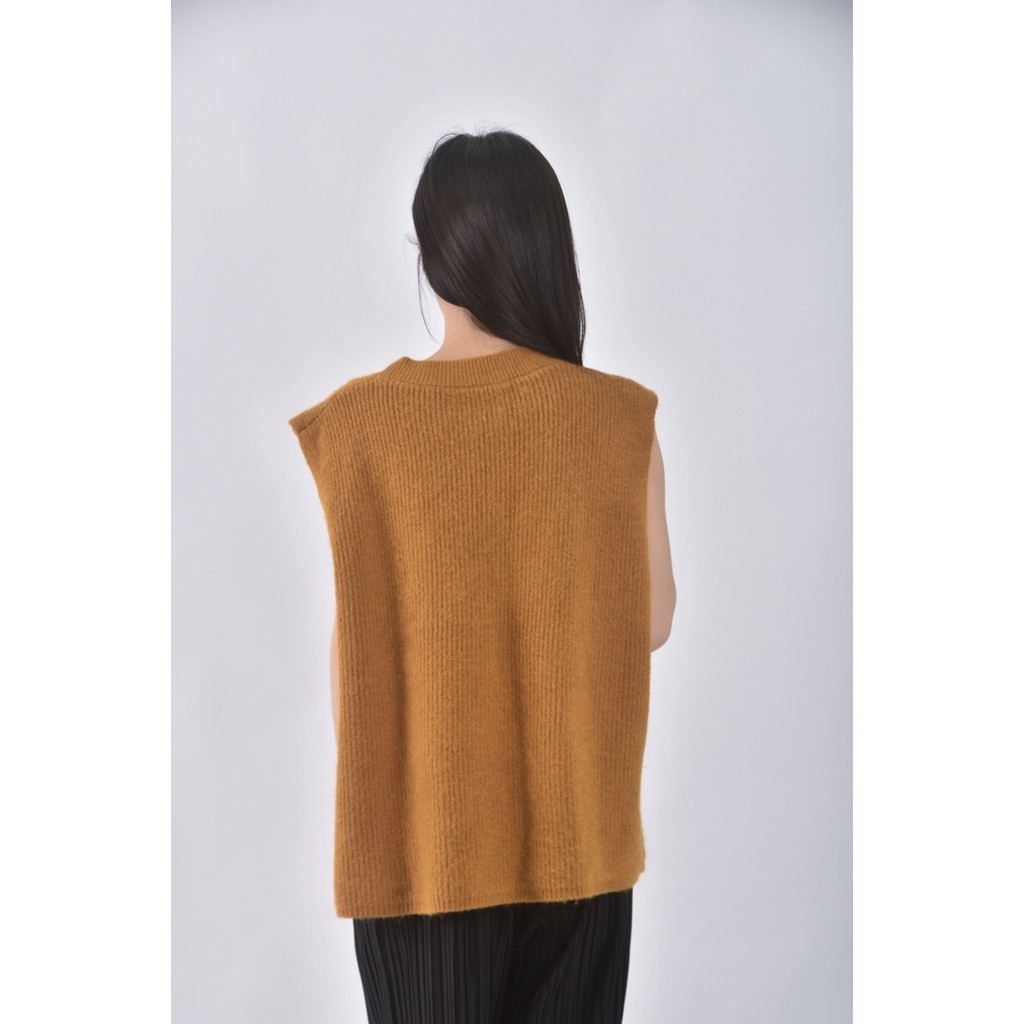 (XL) 質感圓領黃色上衣二手衣, , large