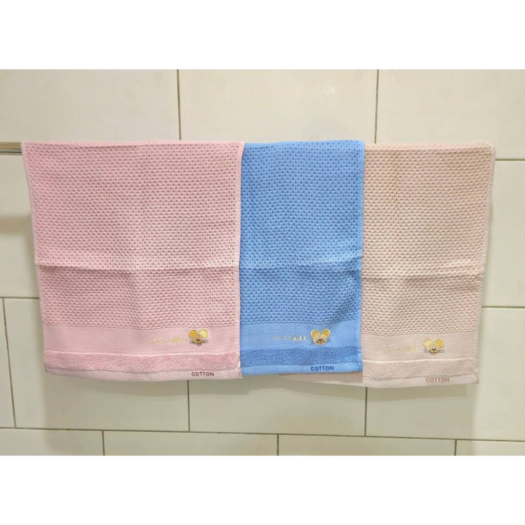 [Kaimei Cotton Industry] 8 in the group, random and excellent pure cotton mesh, skin-friendly adult towel/bath towel/face towel/towel, big-eared rat style, , large