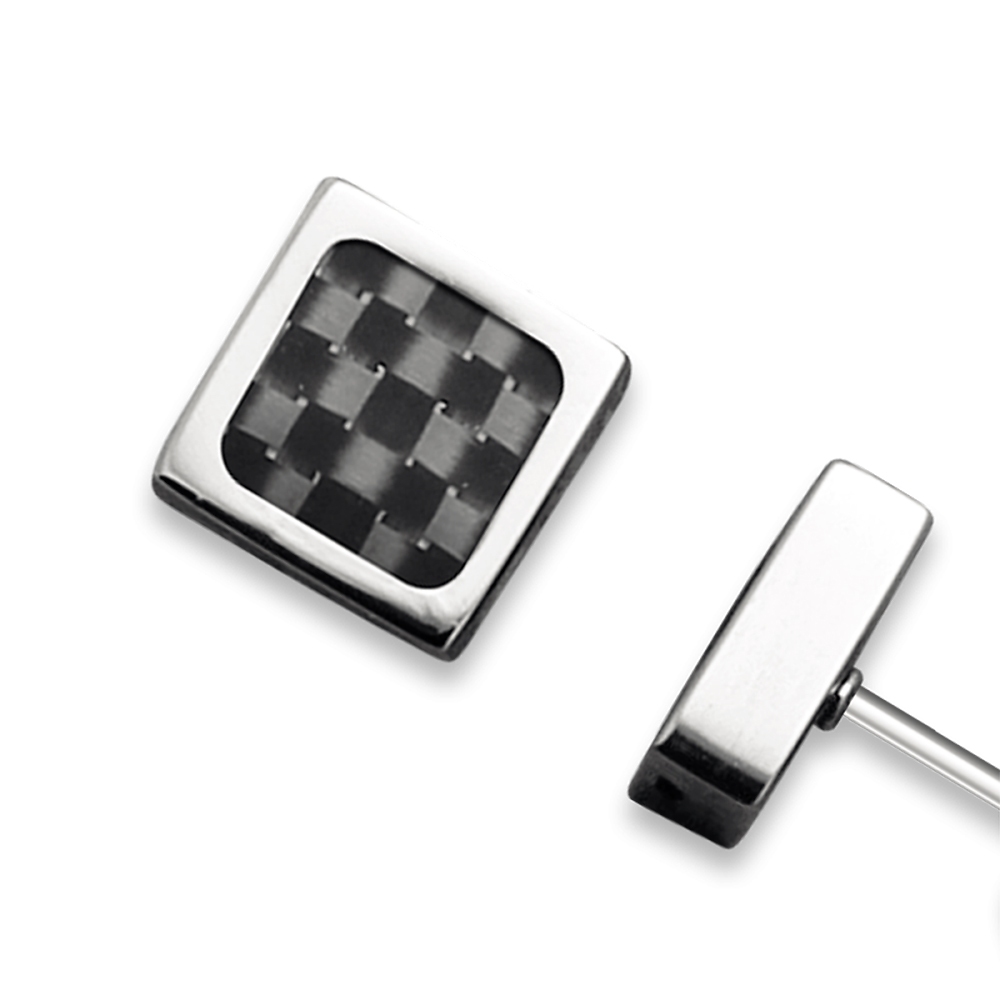 【快速出貨】法國 ROCHET Mercury系列 經典方形男士耳環 HBO532, , large