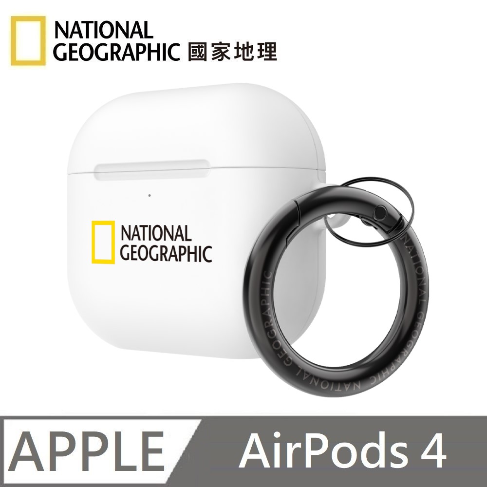 National Geographic Hard Case Earphone Case Earphone Case Suitable for AirPods 4 - White 