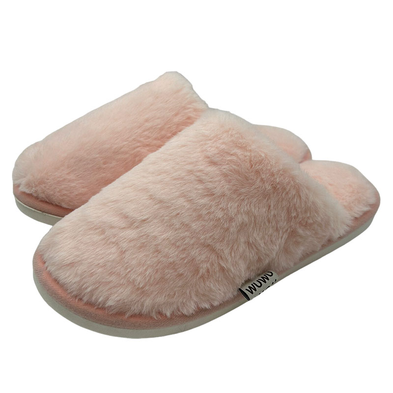 珊瑚絨包頭布拖鞋-粉38/39