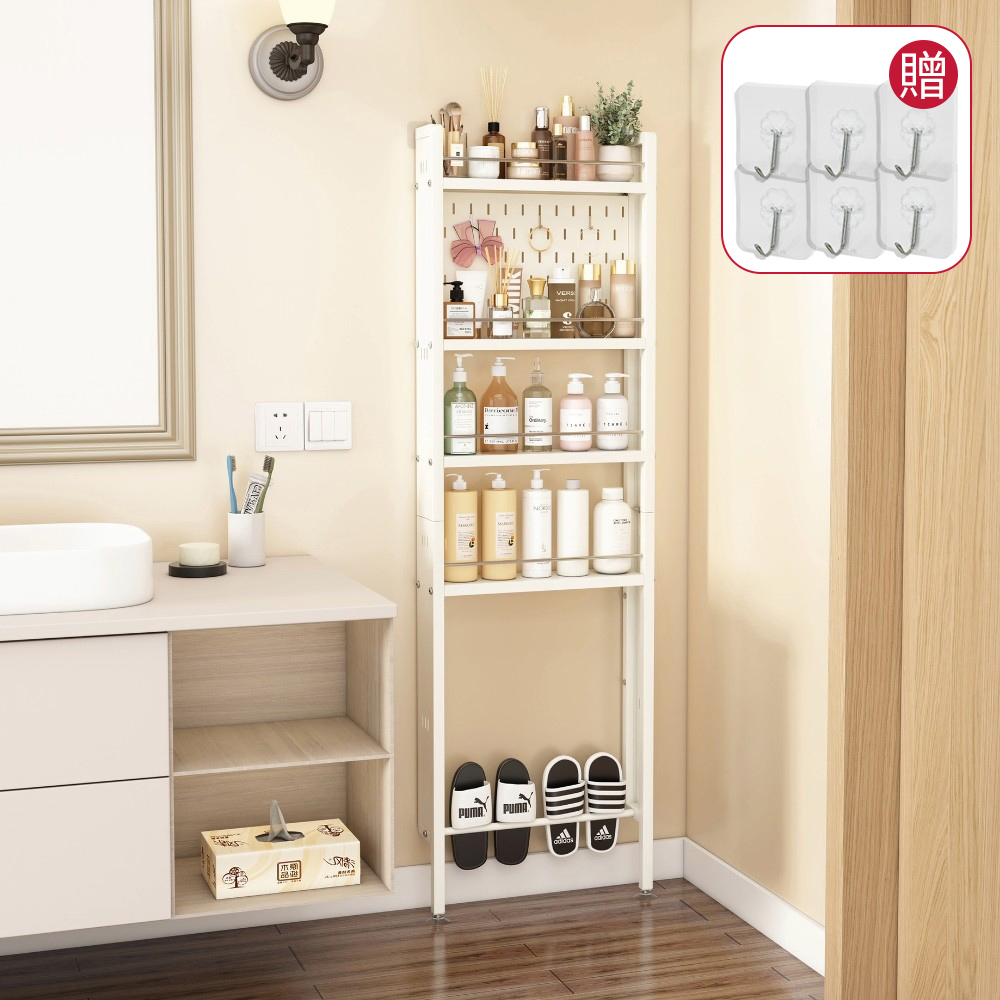 【AOTTO】免打孔門後落地四層收納置物架(KC-035), , large