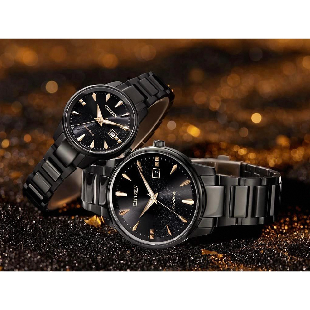 CITIZEN 星辰 光動能簡約手錶-銀河黑 BM7595-89E, , large
