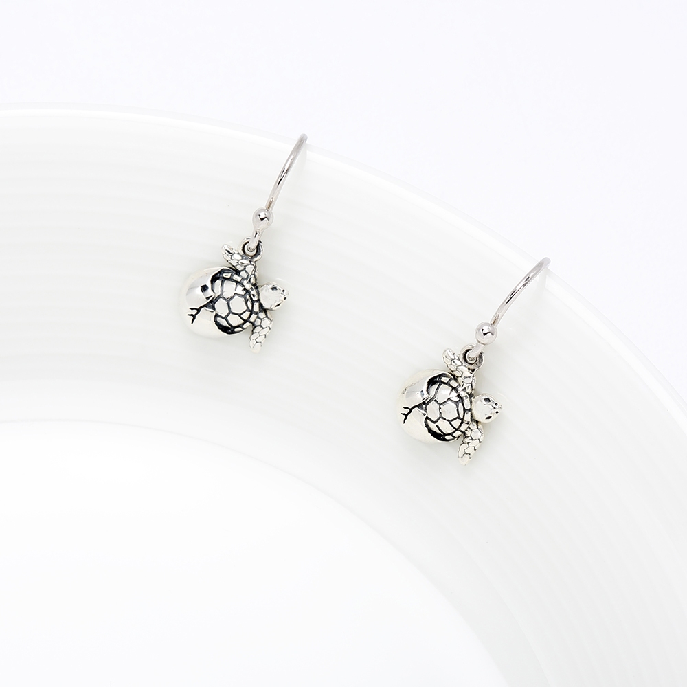 【Angel & Me】Baby Sea Turtle birth s925 sterling silver earrings birthday gift, , large
