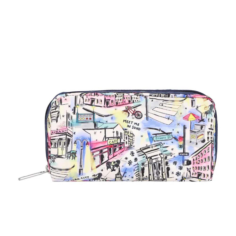 |快速出貨|Lesportsac Rectangular Cosmetic 立體長形收納化妝包/ 冬日紐約街景, , large
