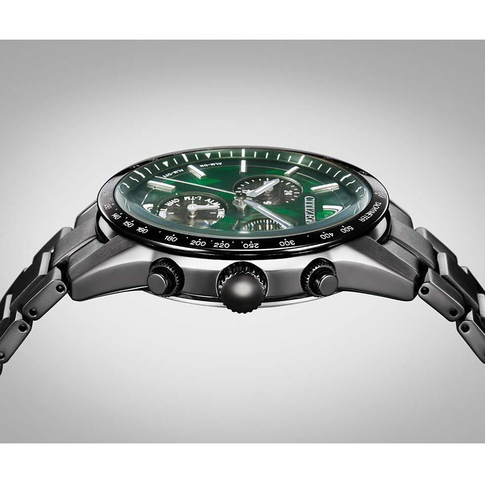 CITIZEN 星辰 極光之森 限定 光動能紳士計時手錶-39.5mm BL5497-85W, , large
