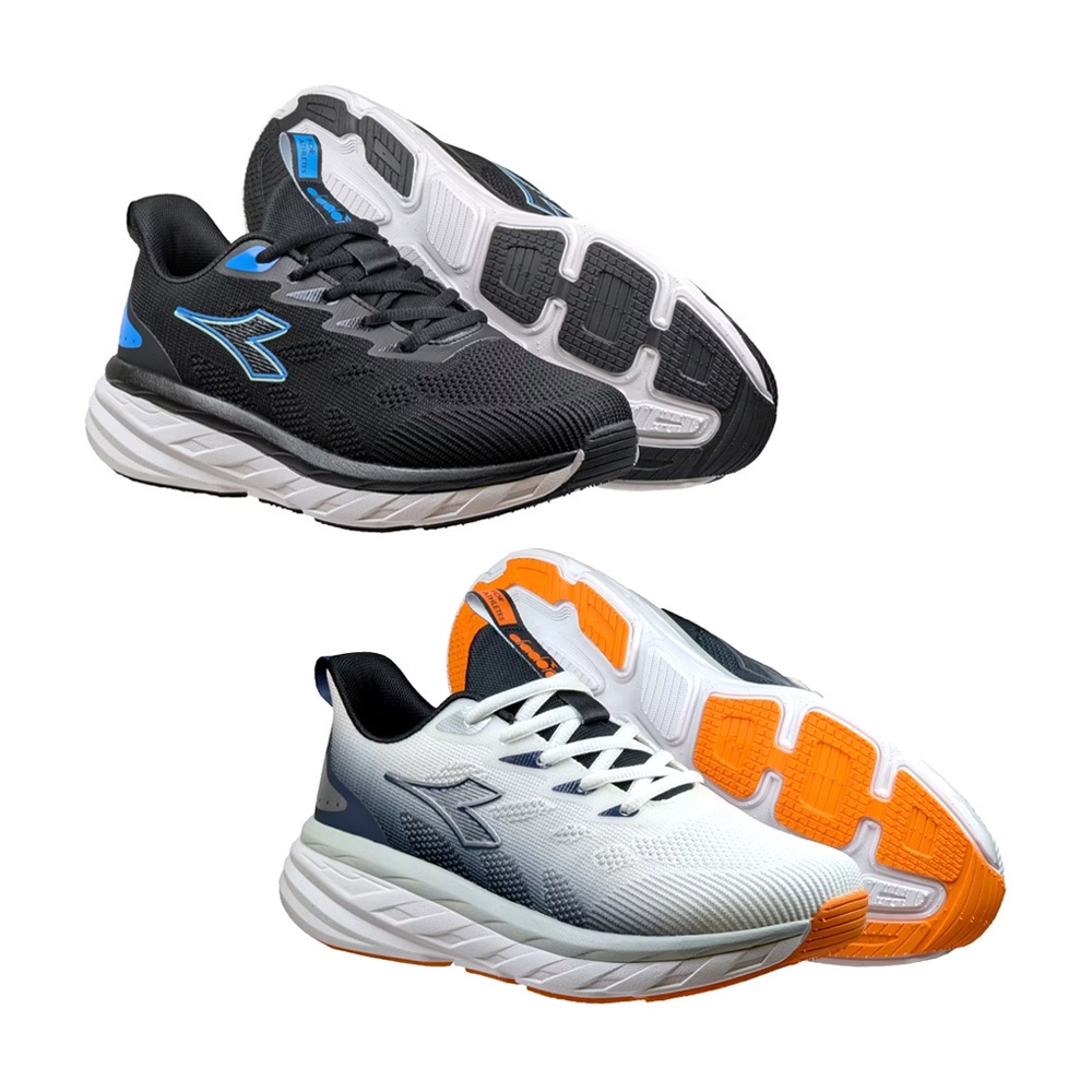 DIADORA迪亞多那 專業避震慢跑鞋 男運動鞋 男鞋 寬楦 輕量 透氣 緩衝 厚底 吸震 回彈 足弓支撐 止滑 黑 白