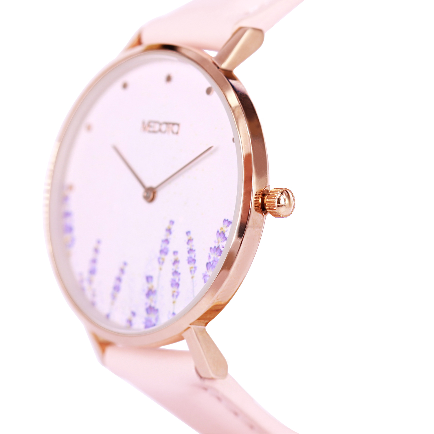 [MEDOTA] Blossom collection pink leather strap ladies watch-Elegant lavender / BO-8401, , large