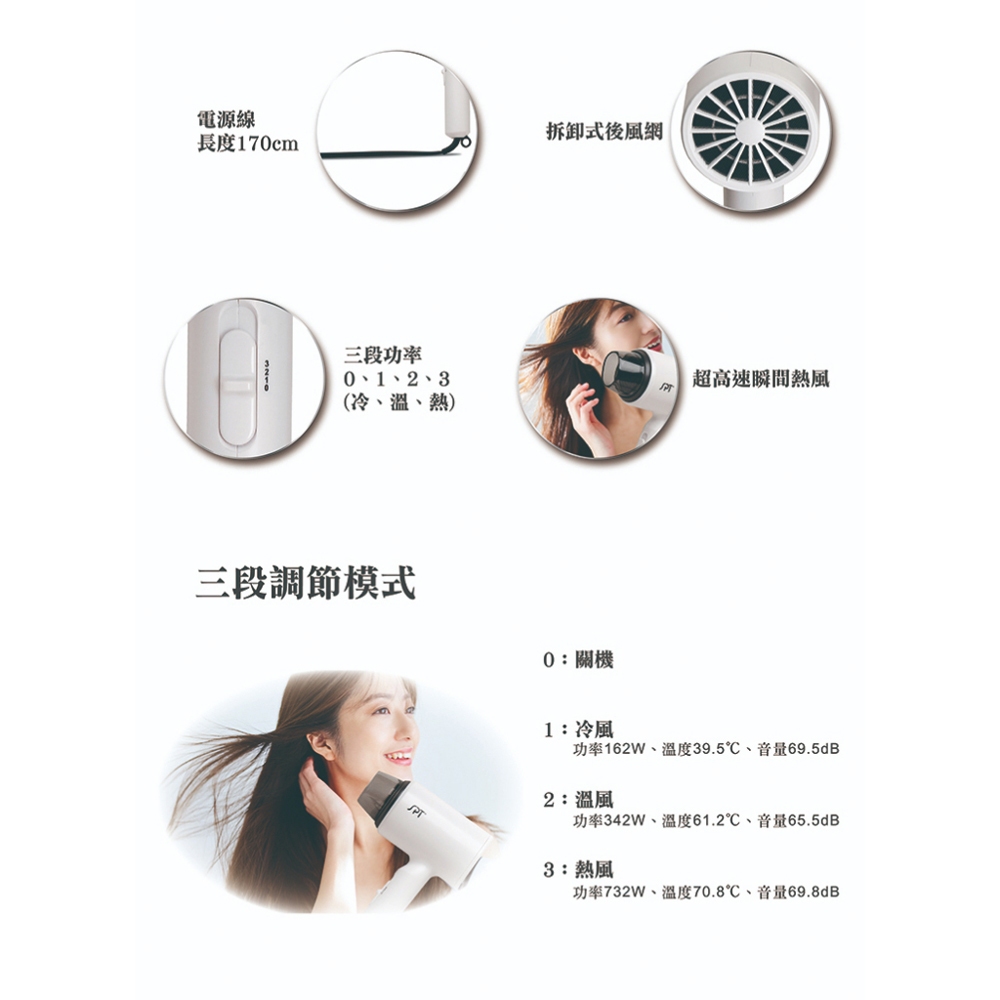 SPT Ultra-Speed Hair Dryer SH-750, , large