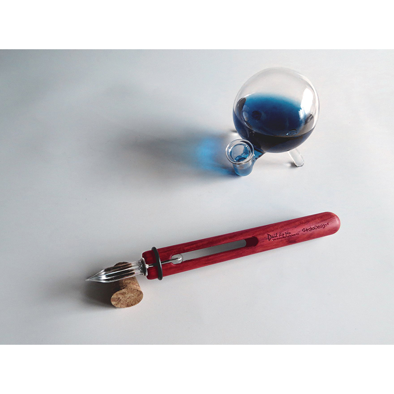 GeckoDesign 和諧之筆(科檀) x 默契墨水瓶(圓) 手工製文具組, , large