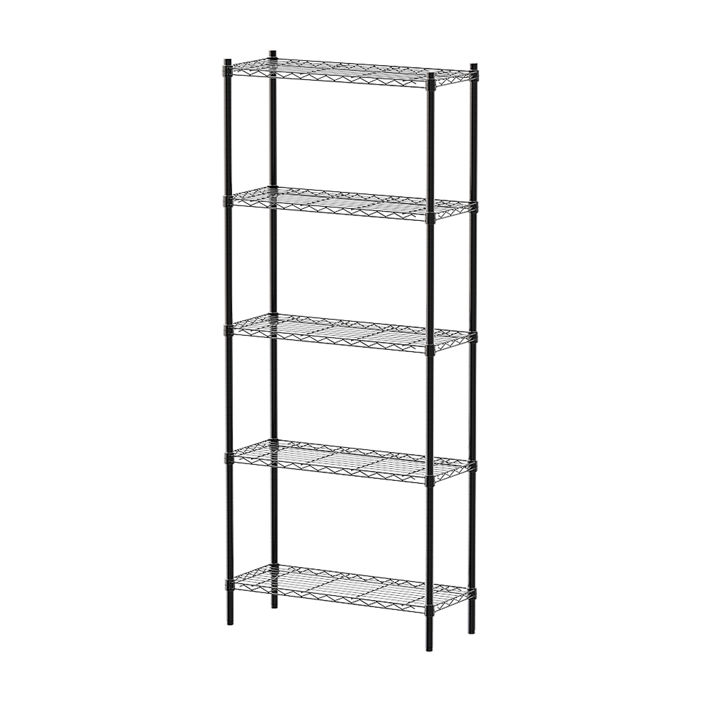 【Y HOUSE】76x30x180cm Lightweight Five-layer Iron Rack Iron Rack Shelf - Painted Black, , large