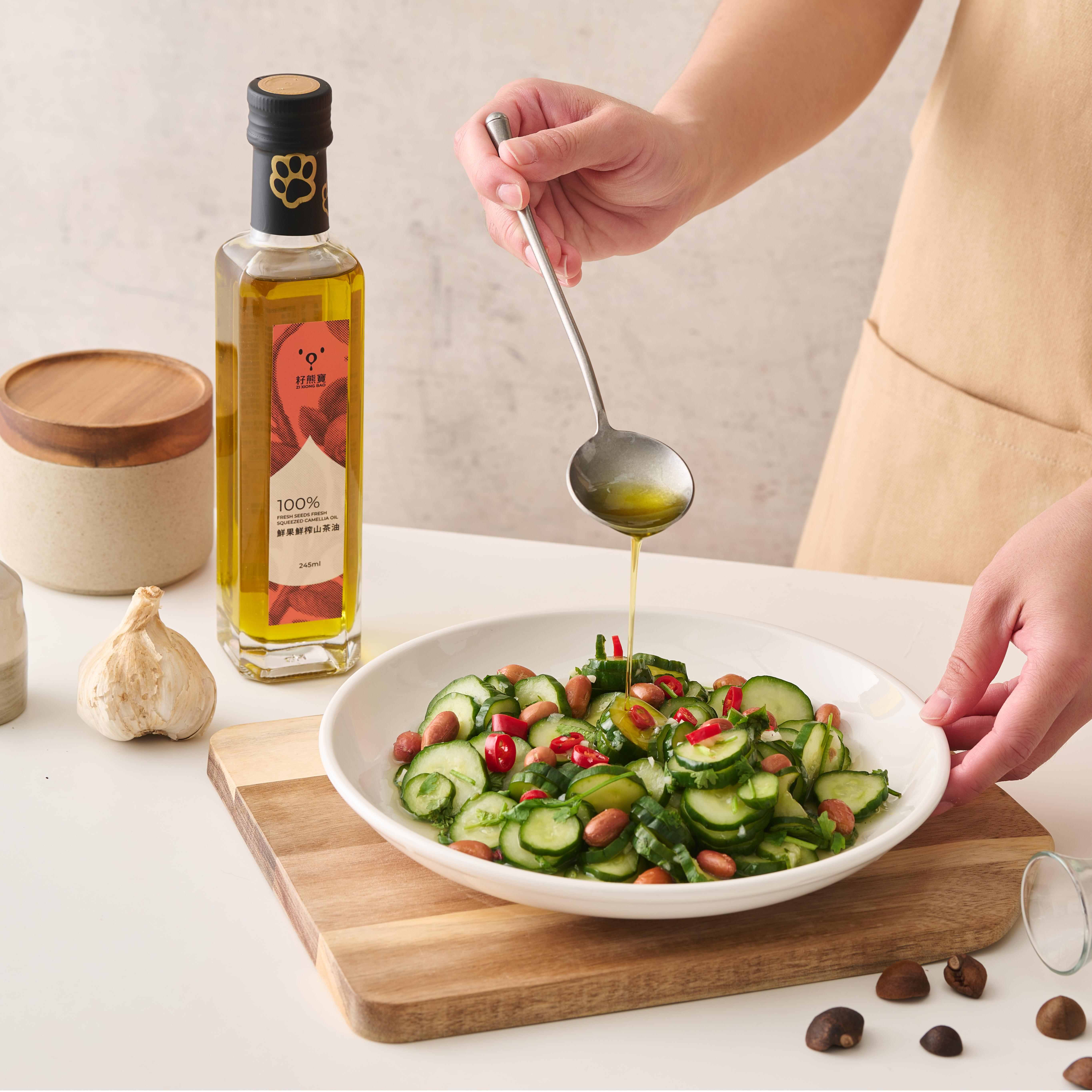 [籽熊寶茶油]籽熊寶冷壓初榨苦茶油 250ml*3入+鮮果鮮榨山茶油 245ml*3入, , large