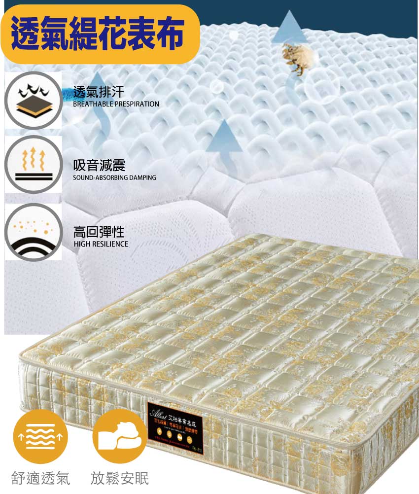 【文創集】硬感聯結式彈簧床墊-3.5尺單人, , large