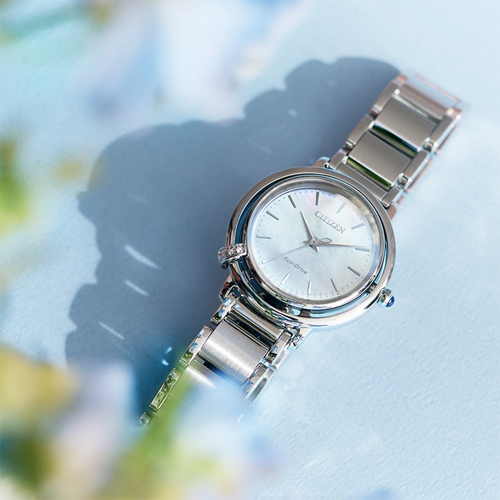 CITIZEN 星辰 L系列 曙光 光動能鑽石女錶 附贈皮革錶帶 EM1090-60D, , large