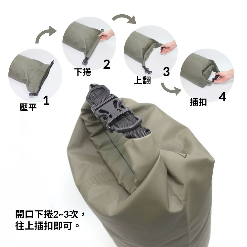 多功能防水袋 10L-黑色 漂浮背包 防水 朔溪 潛水 浮潛 衝浪 獨木舟, , large