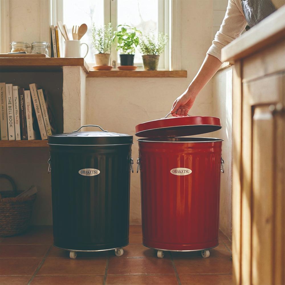 【this-this】日本渡邊金屬｜OBAKETSU 手工製附輪垃圾桶 33L, , large