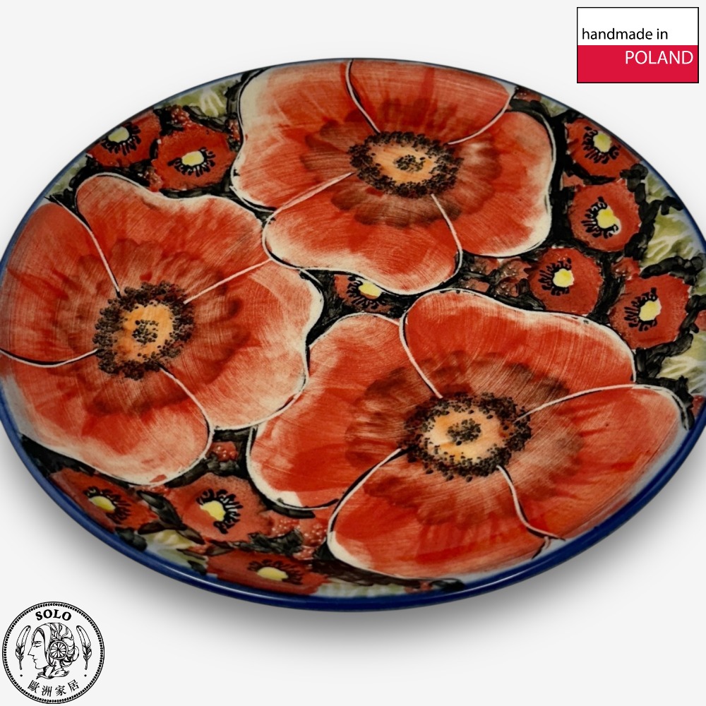 【SOLO歐洲家居】波蘭製 Cerraf 波蘭陶 19cm 圓盤 赤霞花語系列, , large