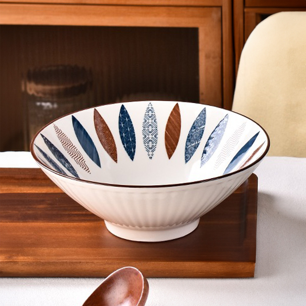 8吋拉麵碗【12款可選】日式拉麵碗 斗笠碗 800ml 寬口碗 瓷碗 山田碗 手繪碗 大碗公 泡麵碗 碗公 陶瓷碗 烤箱 洗碗機, , large