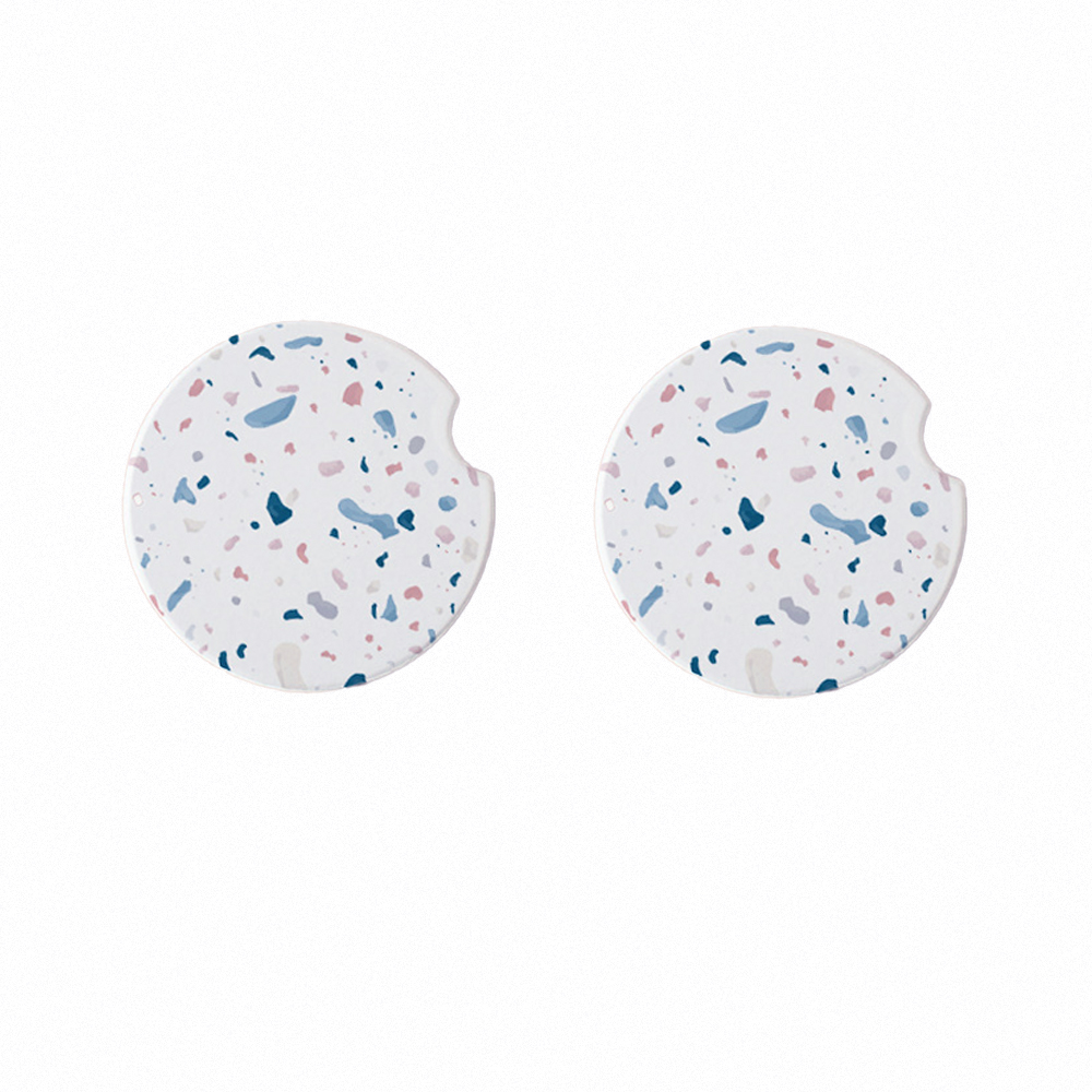 【上手家居】珪藻土汽車杯墊-2片組 淡水藍(吸水墊/車用杯墊/車用水杯墊/珪藻土杯墊 ), , large