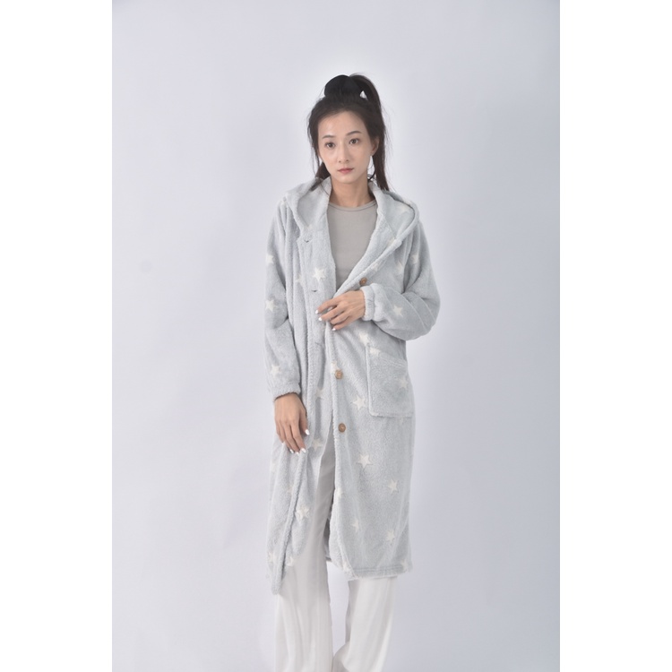 (L) 【安于晴Charlene私服】質感可穿式毛毯藍色外套二手衣
