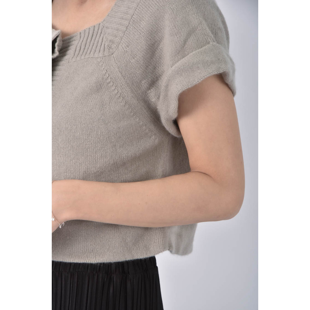 (XS（含）以下) tsesay線條灰色短袖上衣二手衣, , large