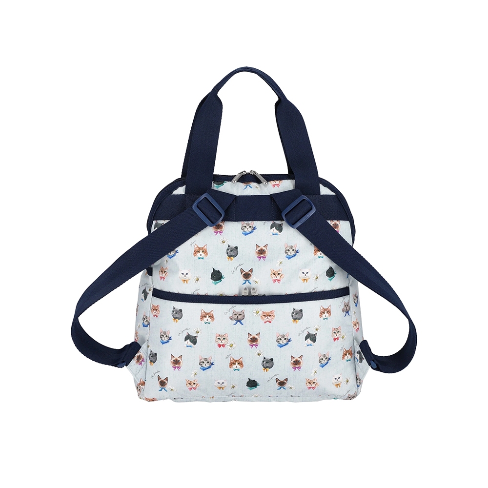 |快速出貨|LeSportsac Double Trouble Backpack 手提兩用 後背包 媽媽包-晴空貓語, , large