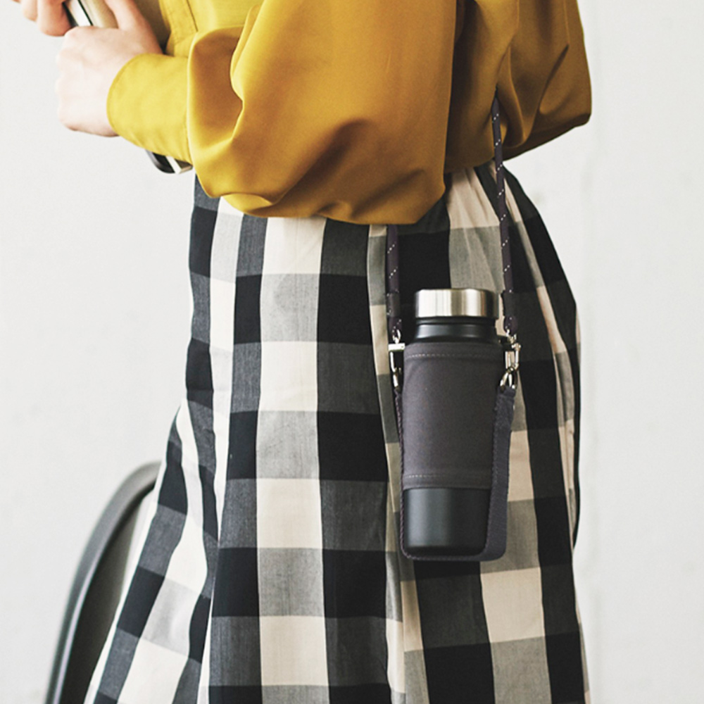 【日本孔雀Peacock】露營戶外登山 不鏽鋼保冷保溫杯400ML(附可調杯袋+登山扣環)-任選色, , large