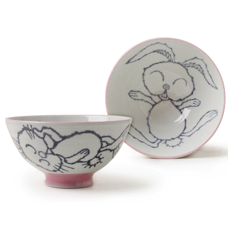 [豐名日本餐具] 4.0"碗 兔子 粉 / C04RB0-189