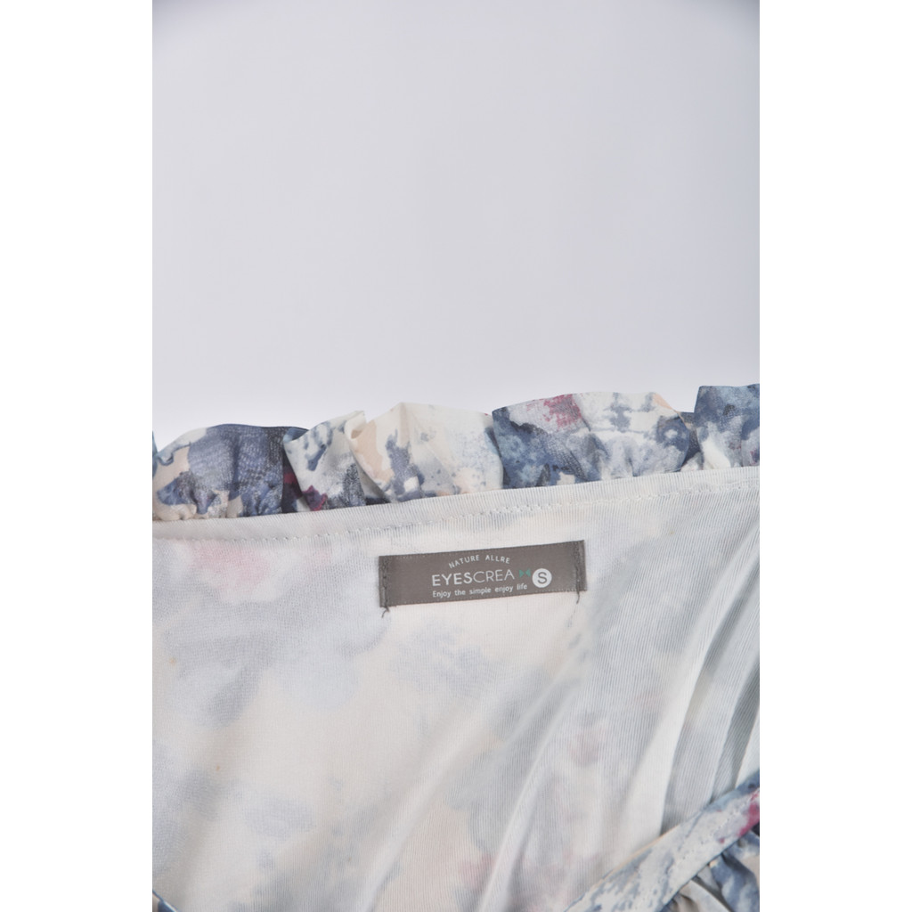 (S) 【金莎私服】eyescream質感花紋藍色洋裝二手衣, , large