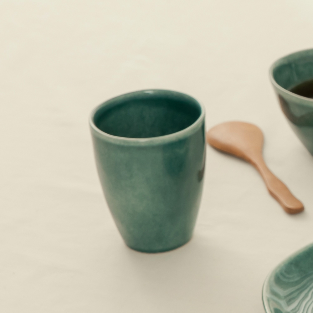 【YU Living】日式窯變釉手作陶瓷茶杯 270ml-藍色, , large