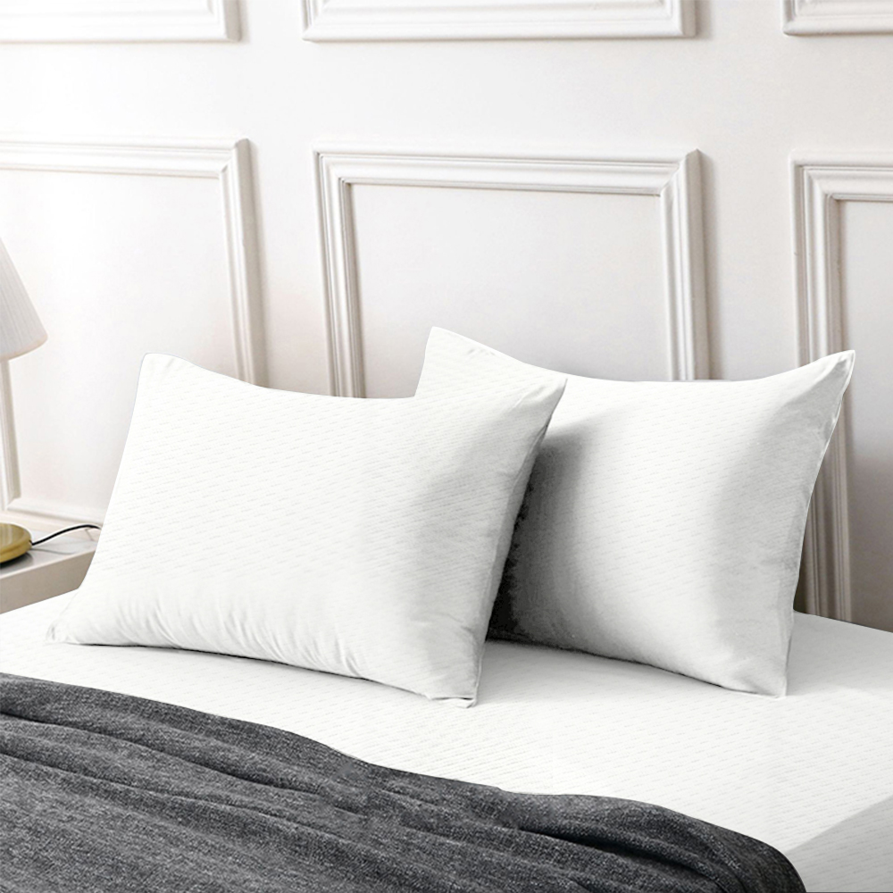 【寢室安居】護理級銀離子100%防水防蹣抗菌透氣保潔枕套-1對-淨白, , large