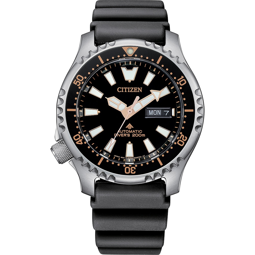 CITIZEN 星辰 PROMASTER 鋼鐵河豚復刻機械錶 附贈橡膠錶帶 NY0160-66E, , large