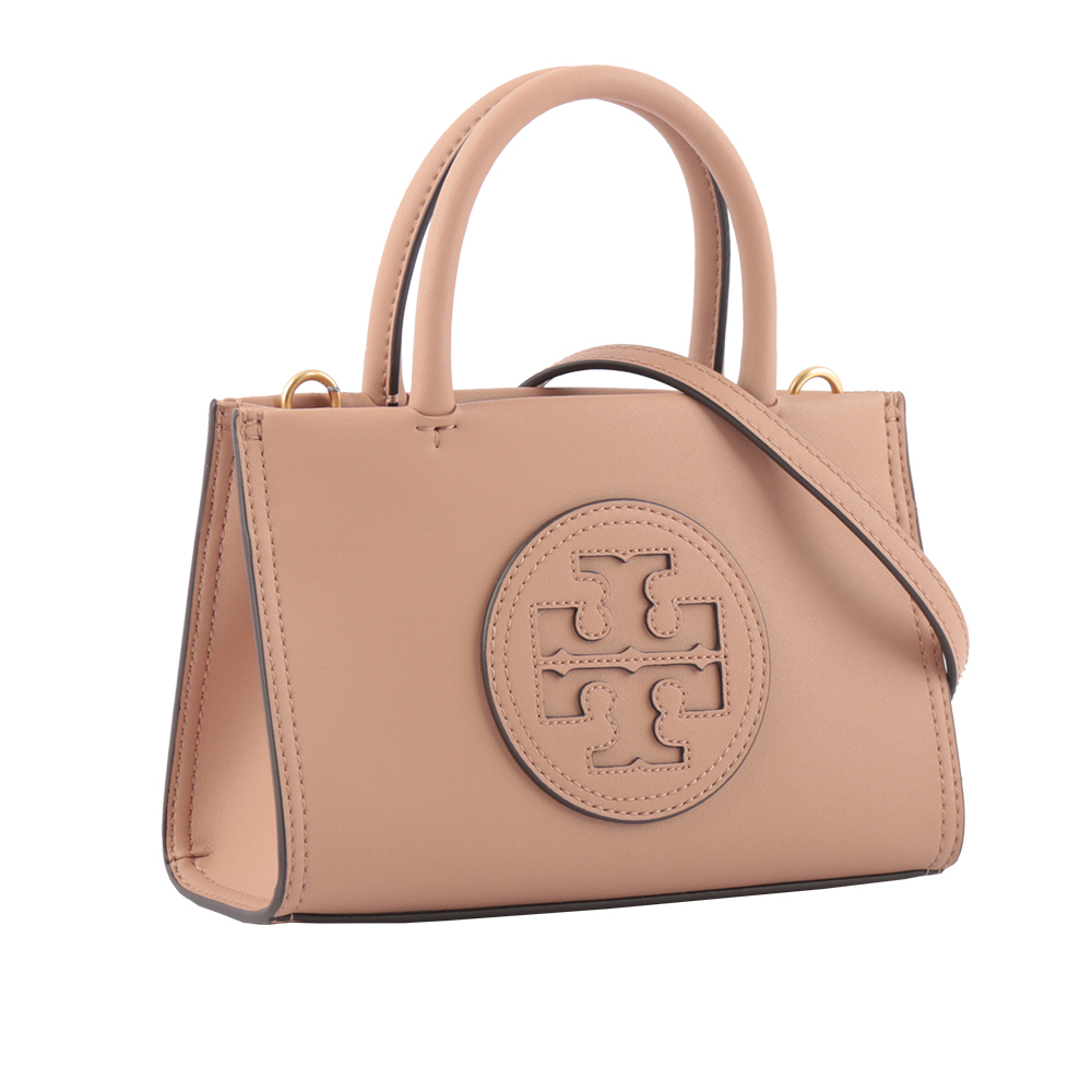 Tory Burch Ella 圓形標誌牛皮迷你二用托特包/藕粉色, , large