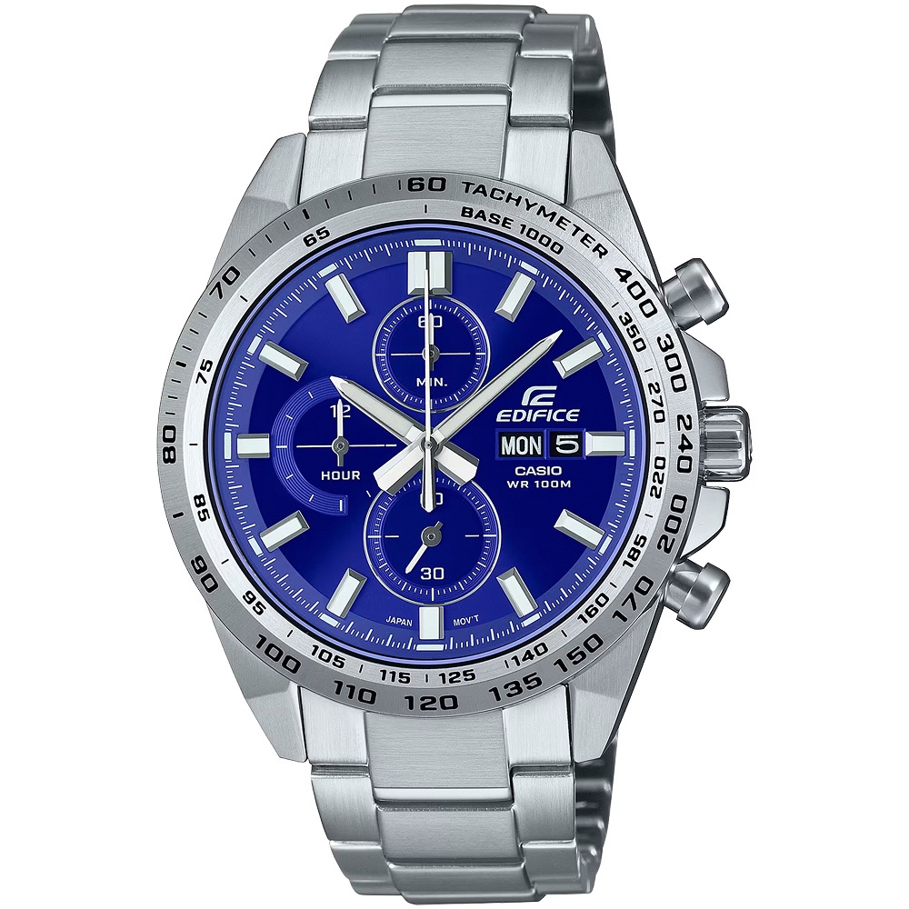 CASIO 卡西歐 EDIFICE 經典運動三眼計時手錶 EFR-574D-2A, , large