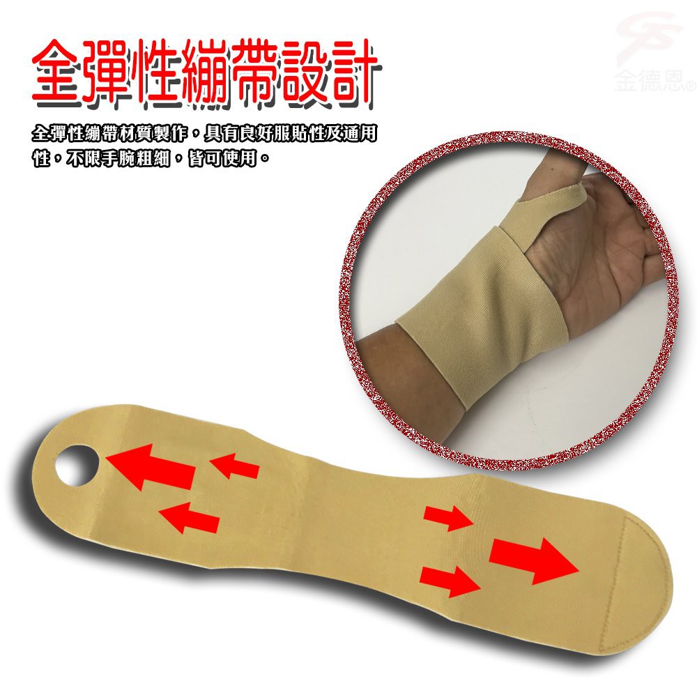 金德恩 GS MALL 台灣製造 磁石手腕護腕套 31x7cm 護腕套 護腕 腕套 磁石護腕套 磁石腕套 手腕套 護具, , large