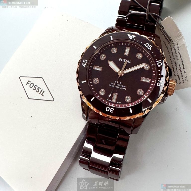[星晴錶業]FOSSIL手錶,36mm,FS00134桃紅色錶面桃紅色錶殼桃紅色陶瓷錶帶款, , large