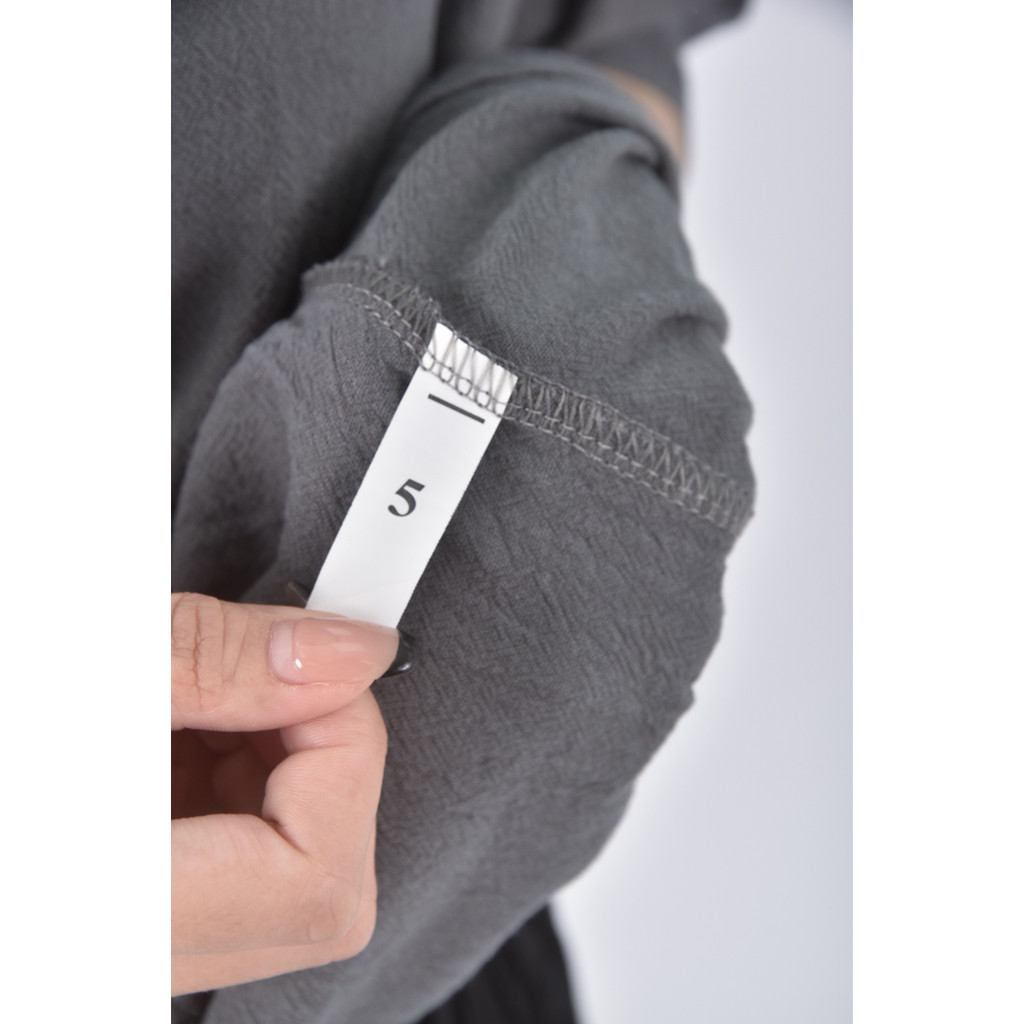 (L) 質感V領灰色短袖上衣二手衣, , large