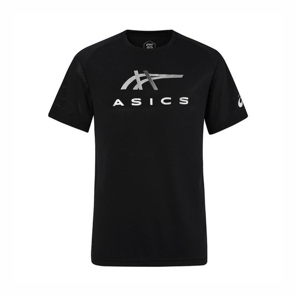 Asics 男 T恤 運動上衣 休閒短袖 黑銀 亞版 [2031E781-001]