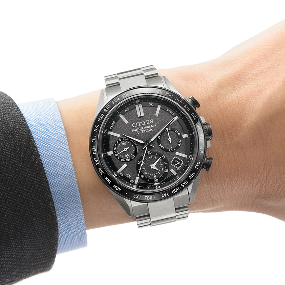 CITIZEN 星辰 GPS衛星對時光動能鈦金屬手錶 CC4058-67X, , large