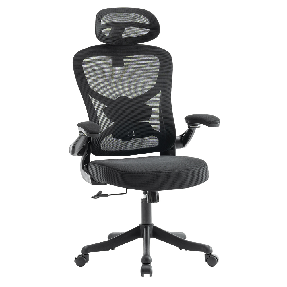 【Hampton 漢汀堡】克斯爾網布扶手辦公椅-黑色, , large