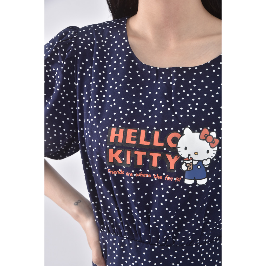 (M) ob style質感hello kitty藍色洋裝二手衣, , large