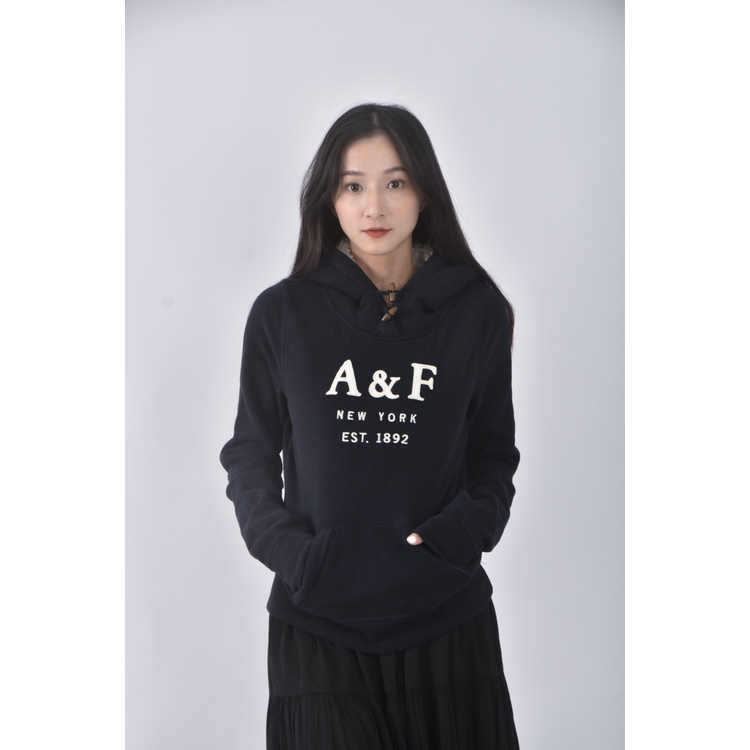 (S) abercrombie fitch內刷毛藍色長袖上衣二手衣