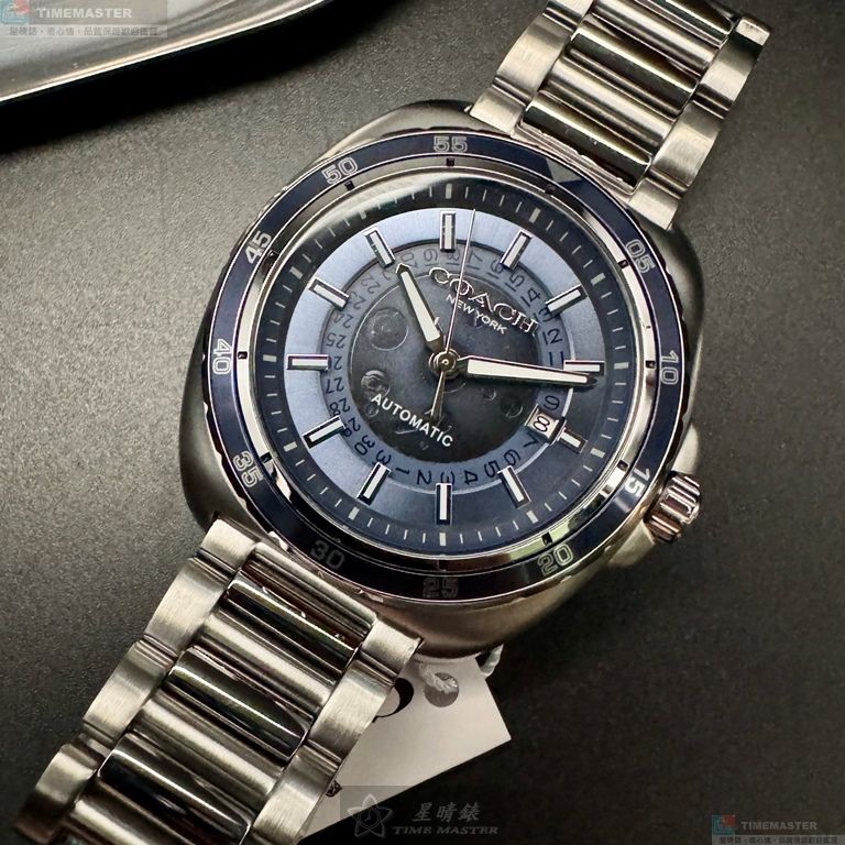 [星晴錶業]COACH手錶,46mm,CH00224寶藍色錶面寶藍錶殼銀色精鋼錶帶款, , large