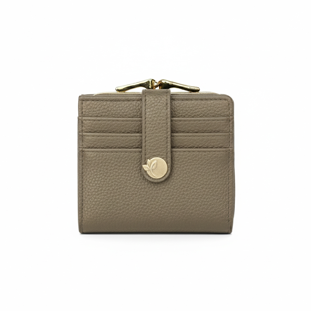 LEAFIN 經典卡片夾口金包-霧藍色 仕女 皮夾 女夾 卡片收納 人氣女用皮夾 女夾, , large