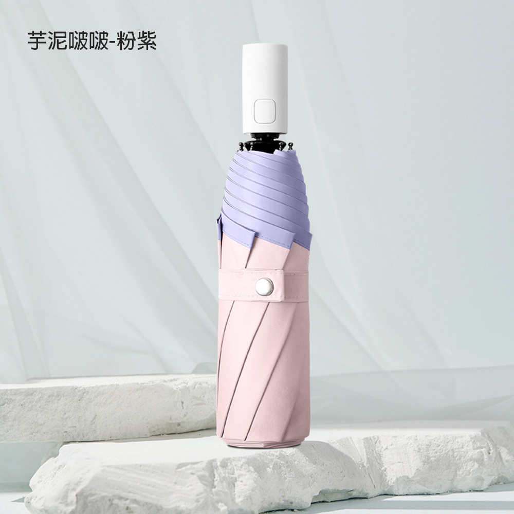 [凱得國際]KISSDIAMOND溫柔拾光晴雨兩用全手動傘KDU-345 芋泥啵啵-粉紫, , large