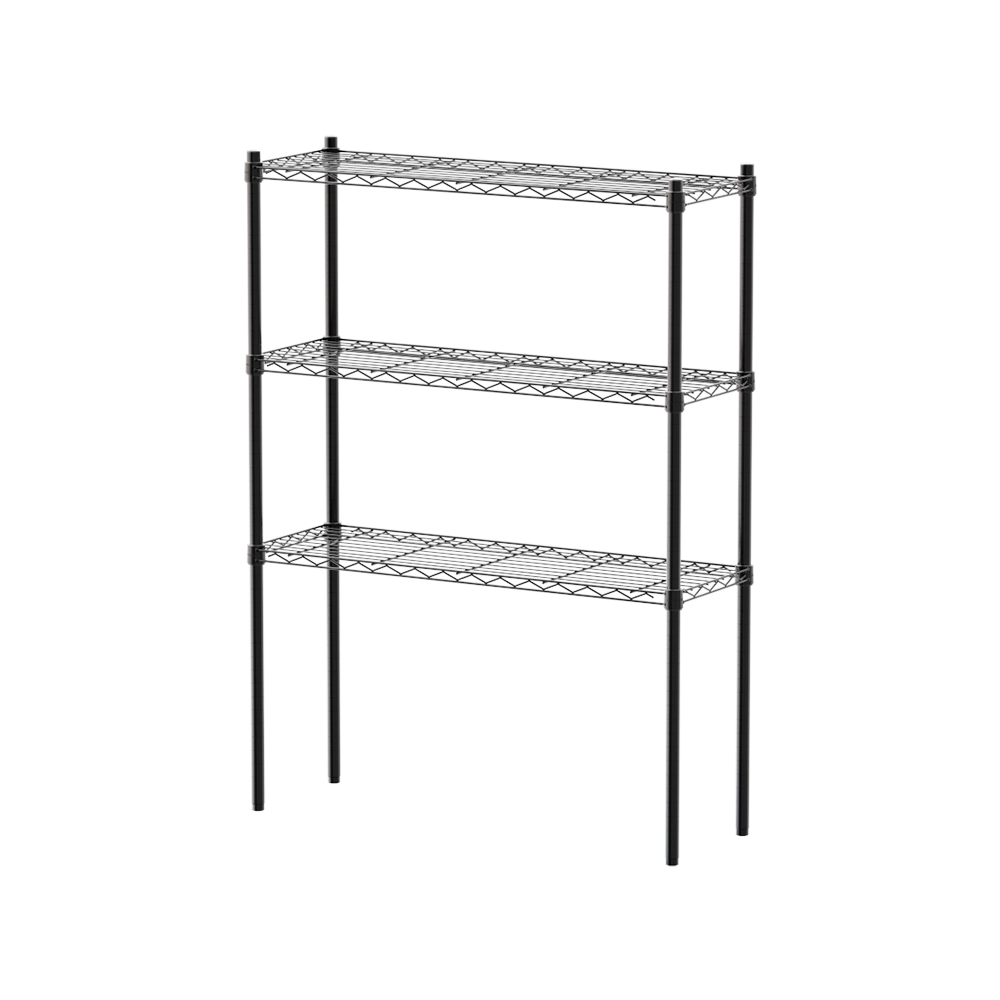 【Y HOUSE】90x30x120cm Lightweight Three-Layer Iron Rack Iron Rack - Painted Black