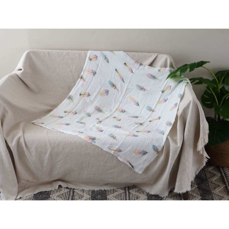 [Kaimei Cotton Industry] 2 into the group, random and excellent, 2 layers of bamboo stick imitation silk cloth, gauze large square towel, suitable for bath towels/thin quilts/baby quilts, , large